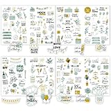 4 Blätter Sticker Geburtstag, Aufkleber Geburtstag, Gästebuch Geburtstag, Sticker Fotoalbum, Selbstklebende Happy Birthday Aufkleber, für Gästebuch, Karten, Fotoalbum, Geburtstagskarten