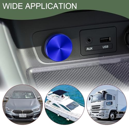 Image of Car Cigarette Lighter Plug Cover, Car Cigarette Lighter Dustproof Cap, Waterproof Cigarette Lighter Socket Cap, Universal Aluminum Alloy Lighter Cover for Cars, Boats, SUVs, Trucks