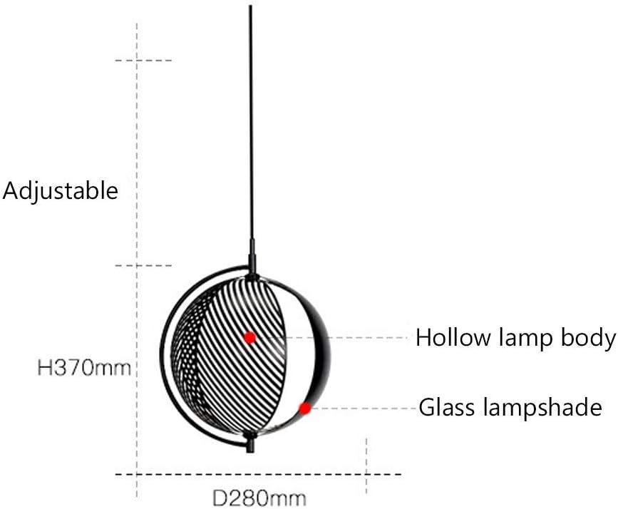 MDybf Chandeliers,Creative Ball Restaurant Chandelier Art Living Room Bedroom Bed Black Hollow Glass Ceiling Light