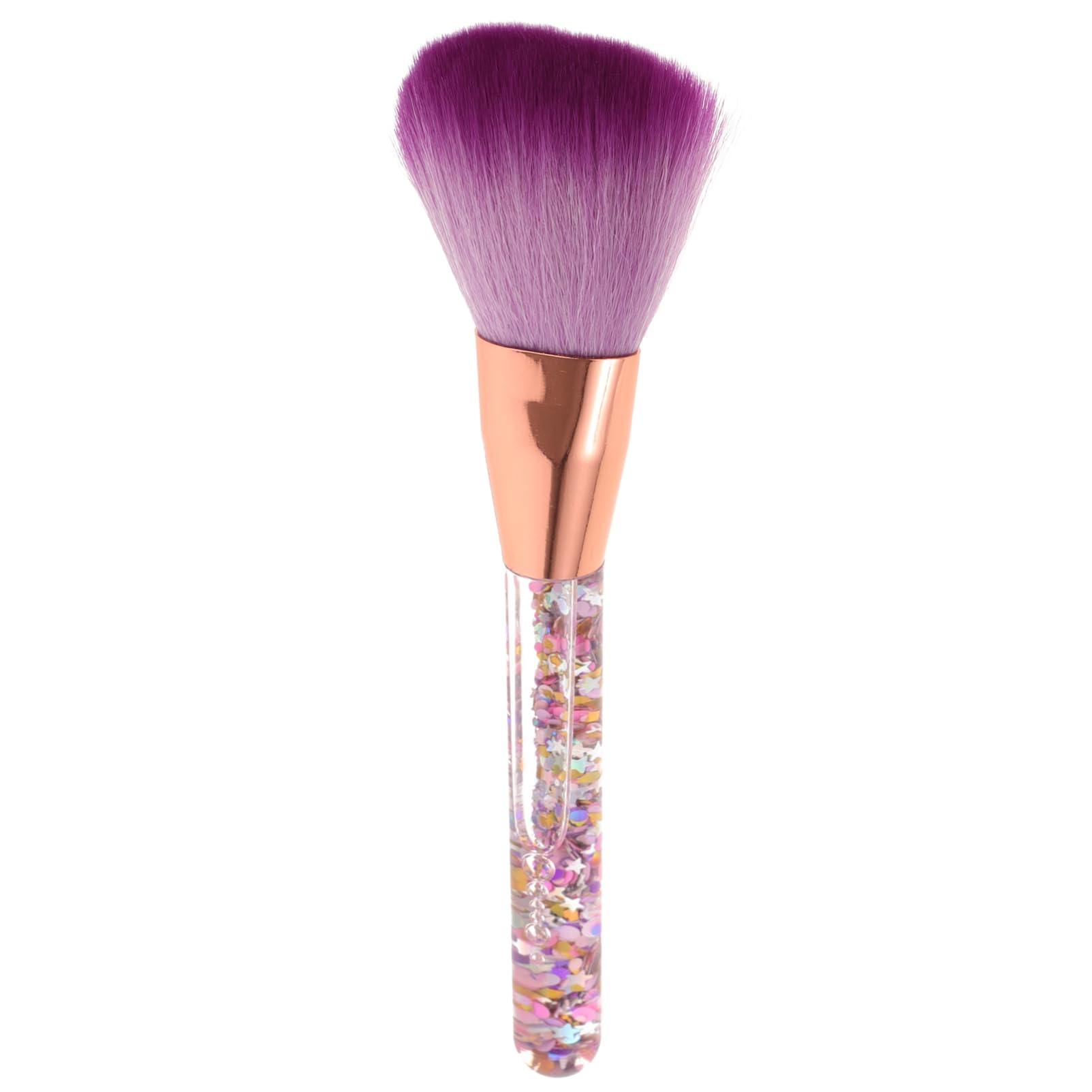FRCOLOR Nail Brush Glitter Handle Blush Brush Soft Bristles Portable Makeup Tool for Women