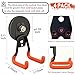 ULIBERMAGNET New Upgraded Heavy Duty Magnetic Garage Hooks,4 Pack Strong Large Magnet Hooks for Power Drill,Garden Tools,Hose,Pegboard,Garage, Workshop,Magnetic Storage Hook for Hanging(Orange)