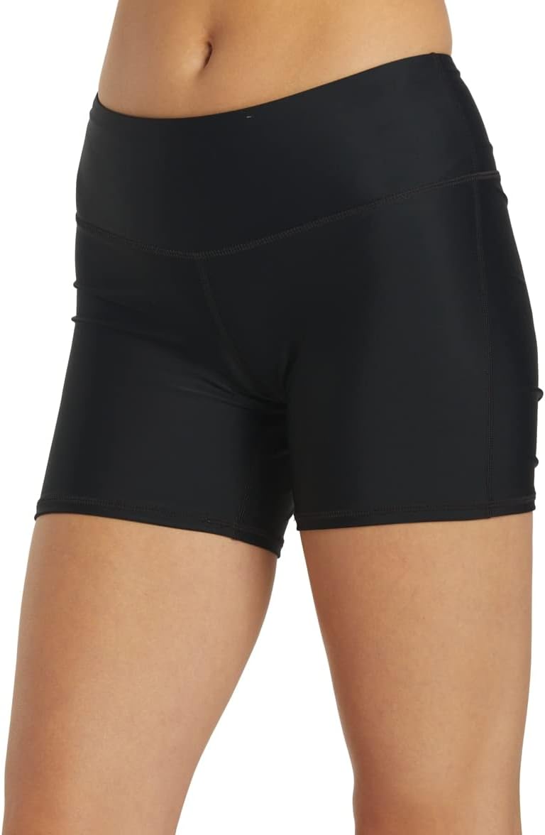Sporti Women's High Waisted Swim Shorts, 2.25"/ 4.5"/ 8" Inseam Swimming Boyshort, UPF 50 Women's Board Shorts, Tummy Control