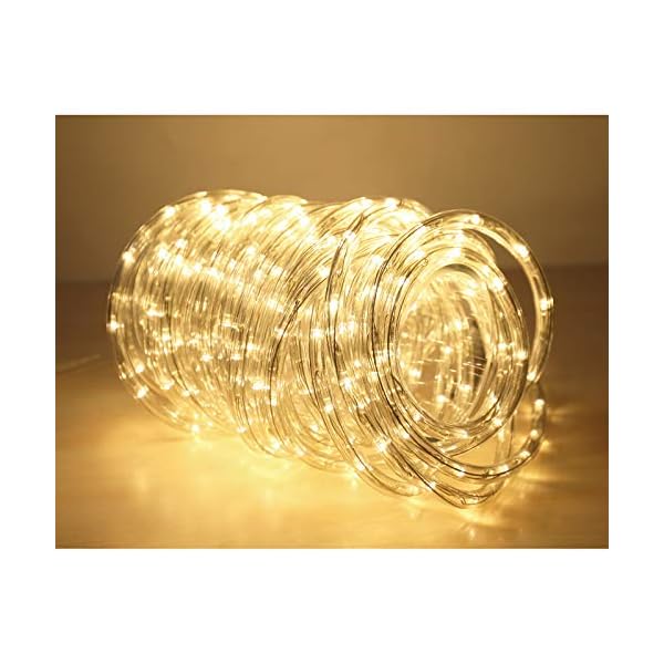 Lighting ever 33 ft 240 led outdoor rope lights, 24 volts, connectable, 3000k, waterproof clear tube string lights for deck railing, fence, patio, landscape, over cabinet lighting, holiday, christmas - image 3