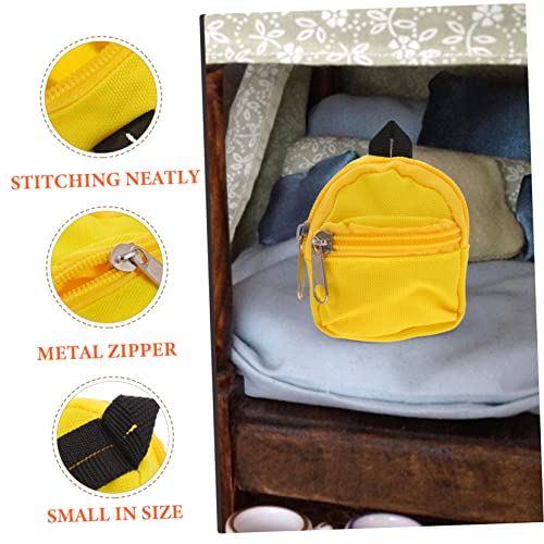 Kisangel Miniature Backpack Doll Carrier for Bjd Dolls for Photography Props Yellow Color Polyester Portable Design3