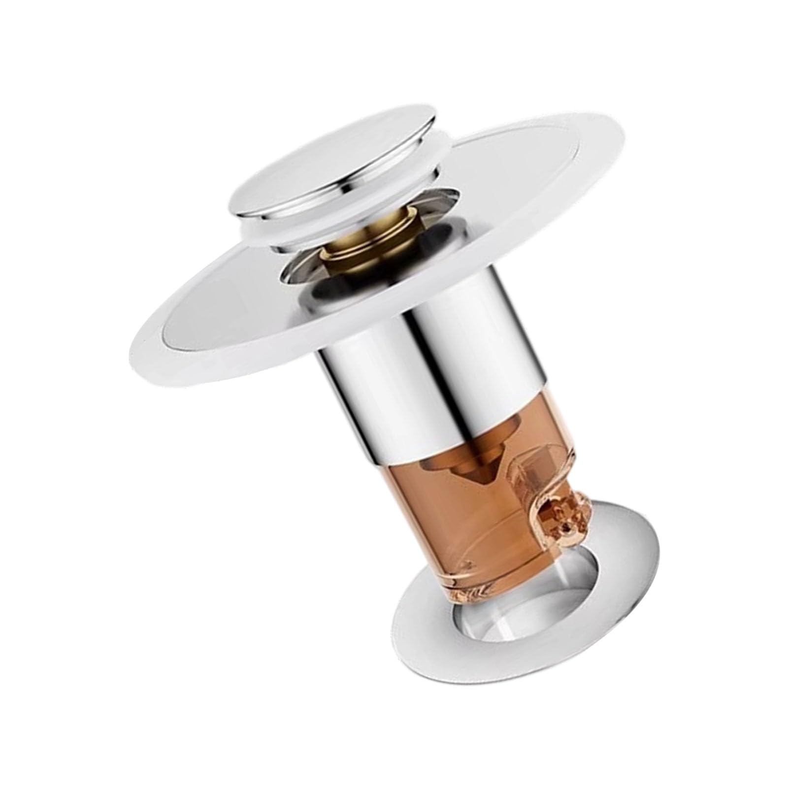 Brass Drain Plug Kitchen Sink Drain Strainer Stoppers Bounce Cores Strainers Basket Filter Push Type Stopper Brass Stoppers Bathroom Strainer