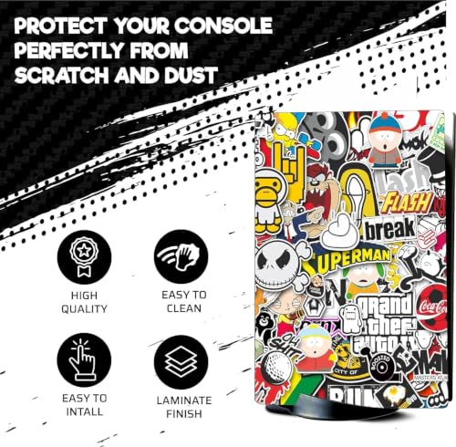 Image of PS5 Skin Protector for Console Wrap Sticker Skin with 2 Wireless Controller Decal Sticker (D)