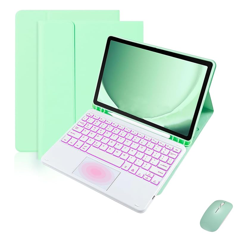 Housse cuir Samsung Galaxy Tab S7 Plus protection intégrale clavier souris