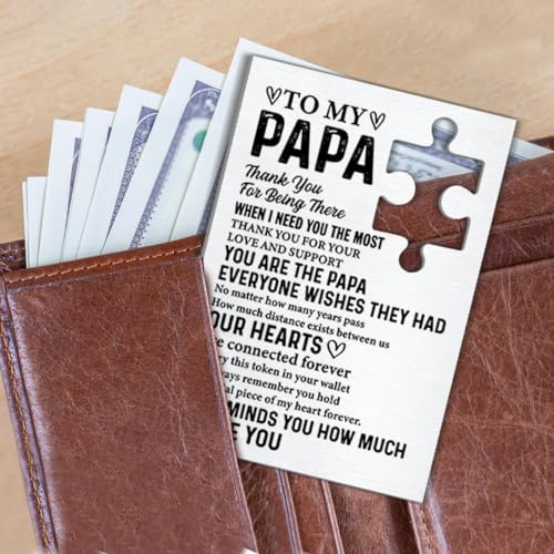Papa Gifts Engraved Wallet Insert Card, Father's Day Gift Card for Grandpa, Thank You Gift for Grandpa Grandfather Grandad Birthday Christmas3