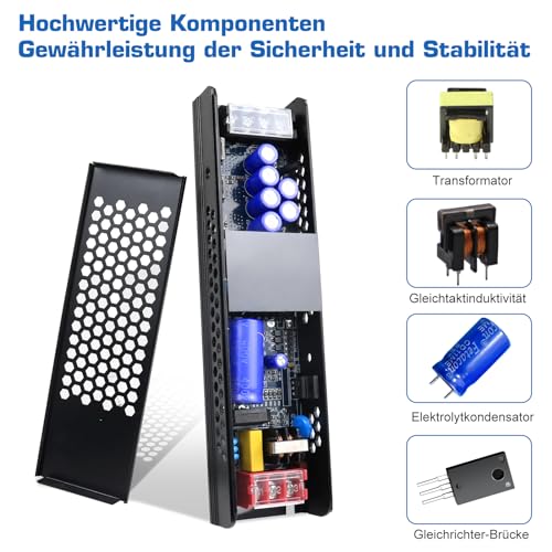 InShareplus LED Trafo 24V 150W 6.5A, Schlankes Netzteil AC 230V zu DC Adapter, Konstante Spannung für LED-Streifen, Schrankleuchten und Innenlampen – Bild 6
