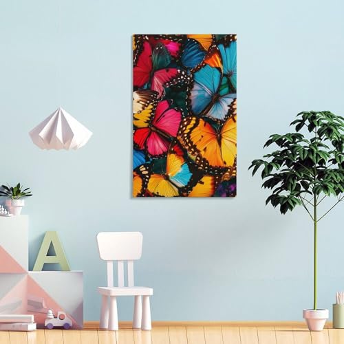 Tableau papillon impression sur toile grand format deco salon moderne - 4