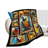 Parrot Blanket Fleece Soft Warm Plush Macaw Throw Blanket Lightweight Plush Fuzzy Cozy Parrot Parrot Bird Blanket for Lover Kids Adult Suitable for Couch Sofa Bed 50'X40'