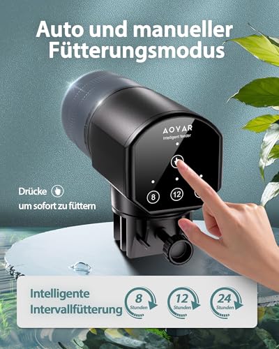 Futterautomat für Aquarium Automat Fische Futterspender: 200ML Groß Kapazität Fischfutter Feeder Feuchtigkeitsbeständig Fisch Futterautomaten Fuer Aquarium Fischtank – Bild 4