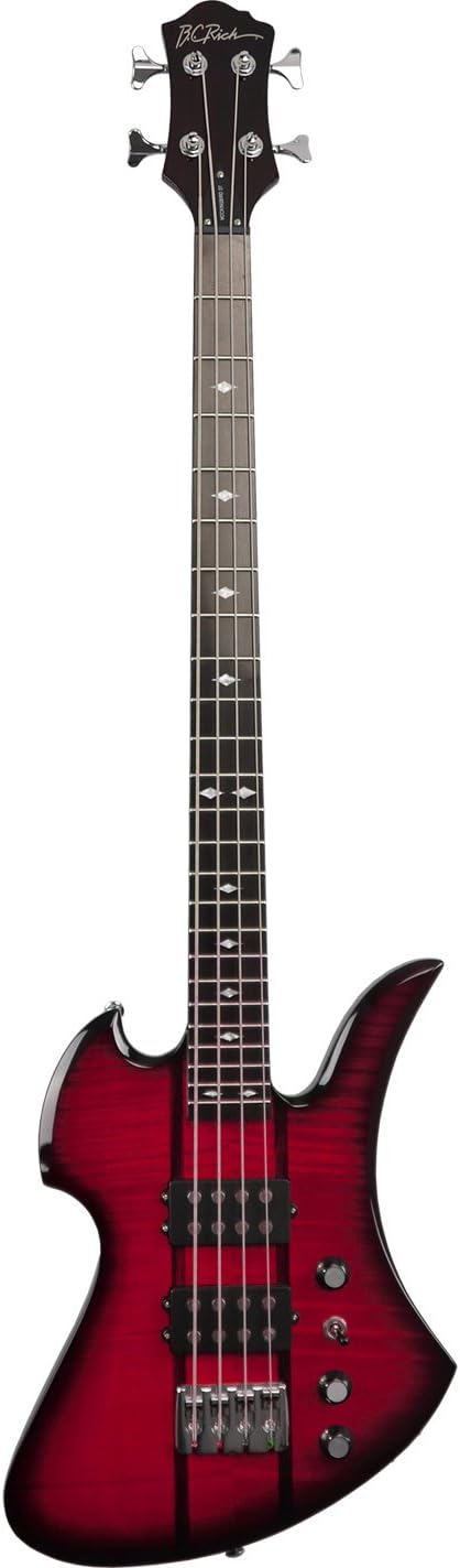 B.C. Rich MBSTTR 4-Strings Bass Guitar, Trans Red