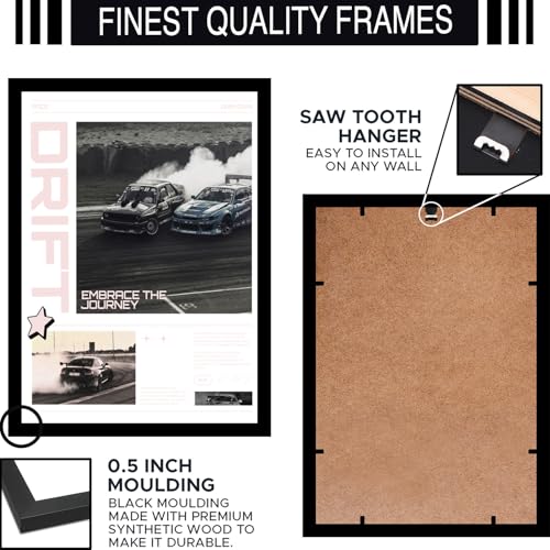 Image of BLINKART Nissan Silvia S15 CarFramed Posters Gift Items Boys Room Wall Decoration Bedroom Office Studio Synthetic Wood Frame & Acrylic Glass Ready to Hang - 18x12 Inch, (A4 Size) - CAR-110