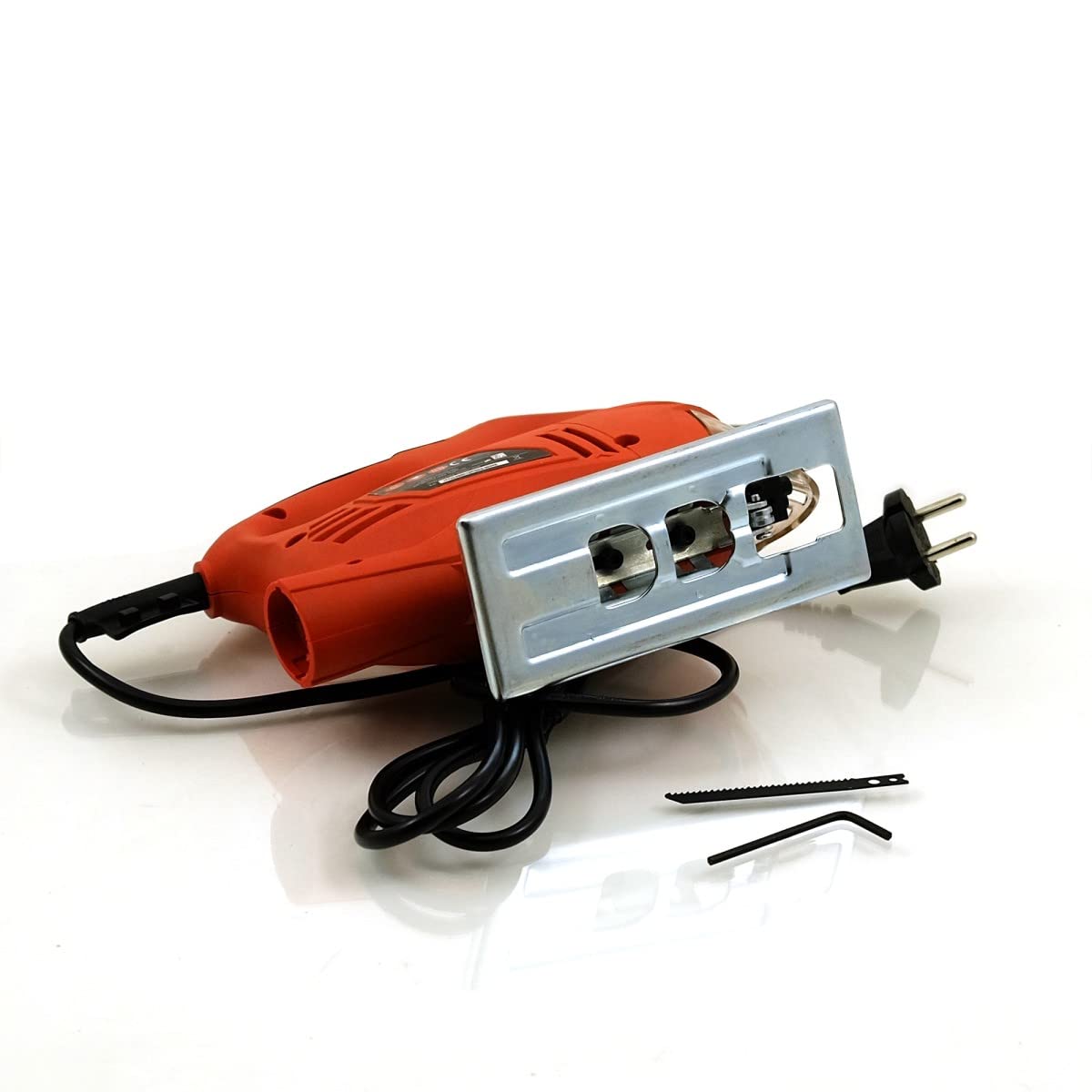 Scie Sauteuse Électrique 350W, Vitesse 3000 tr/min, Coupe Bois 55mm & Métal 6mm, Angle 45°, ITTIC350A pour Découpe Précise Bricolage & Atelier.