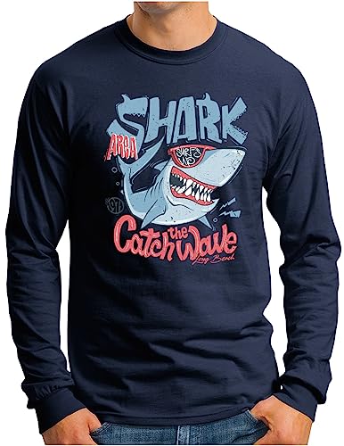 T-shirt manches longues grand requin pour homme qui cherchent un look surf confortable