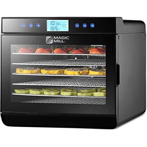 Magic Mill Food Dehydrator Machine - Easy Setup, Digital Adjustable Timer, Temperature Control | Keep Warm Function | Dryer for Jerky, Herb, Meat, Beef, Fruit and to Dry Vegetables Cover