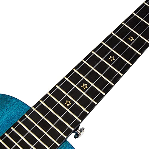 Enya Concert Ukulele 23 Inch Blauwe Effen Mahonie Top met Ukeleles Starter Kit Inclusief Online Lessen, Koffer, Riem, Snaren, Capo, Zandstrooier, Pick, Poolse Doek (EUC-25D BU) - Image 4