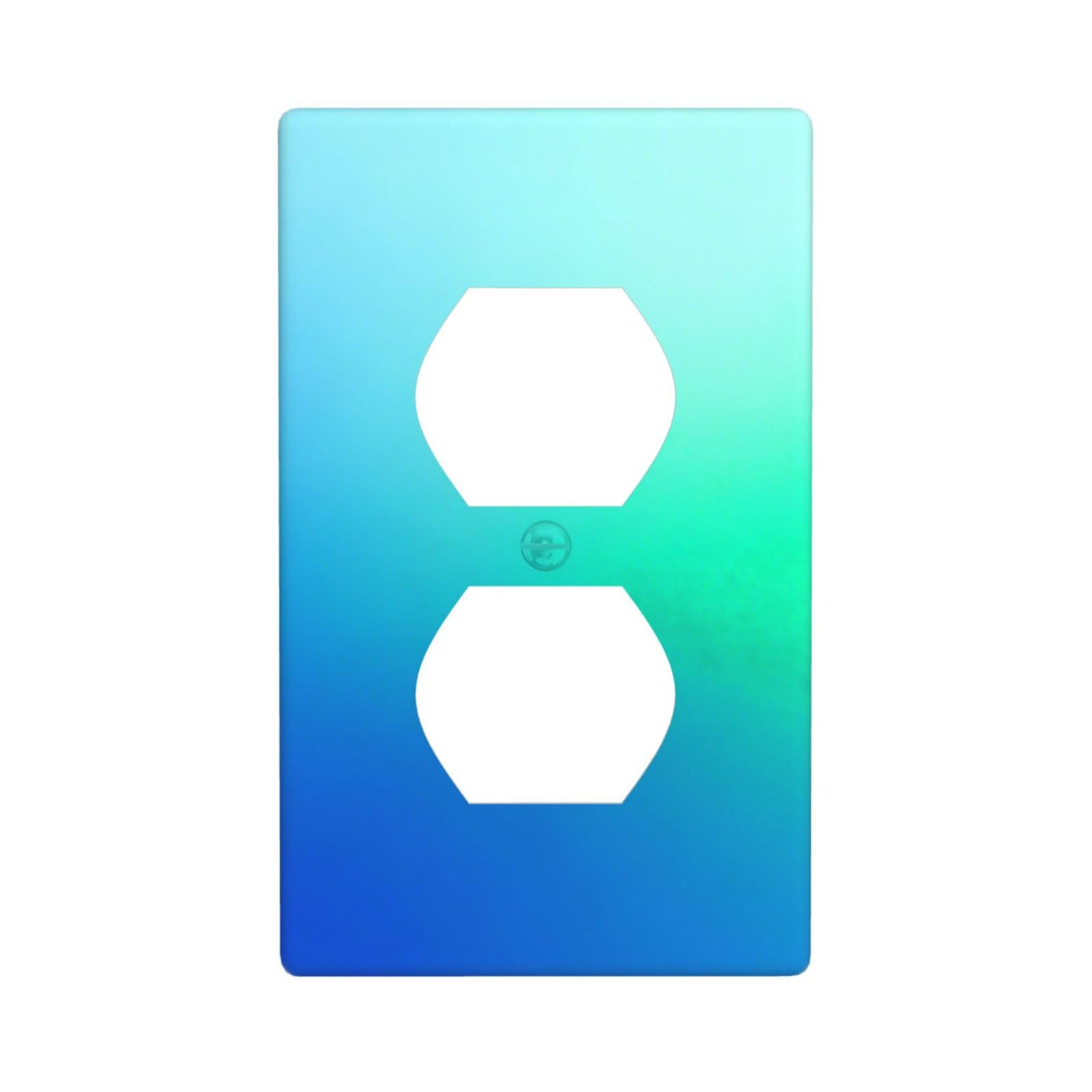 Cntdbu White Blue Green Fade Unbreakable Polycarbonate Switch Plate-1 Gang Screwless Wall Plate For Home Office
