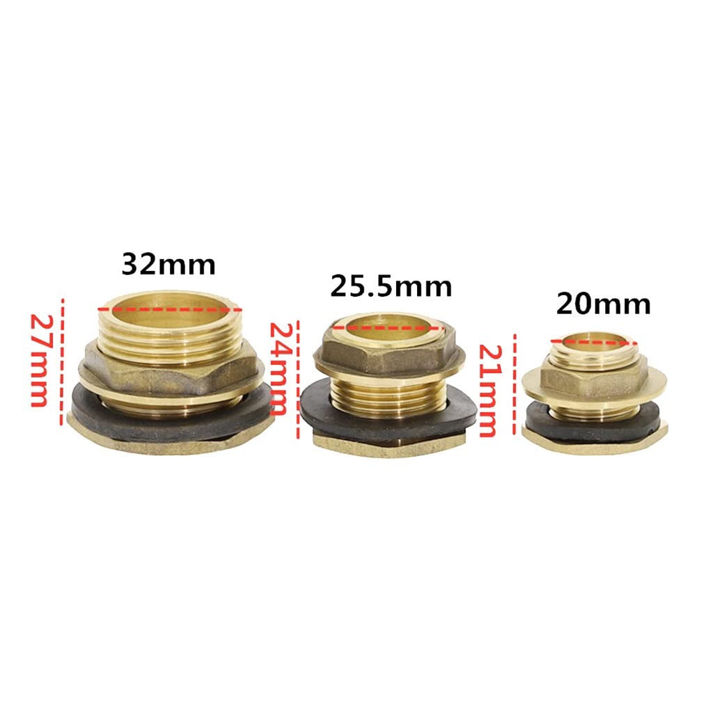 Plomería Juntas y Conexiones, 1 adaptador for pecera, rosca macho de 1/2", 3/4", 1", tubo de latón, tuerca de ajuste giratoria con llave suelta simple, conector de unión for tanque de agua de