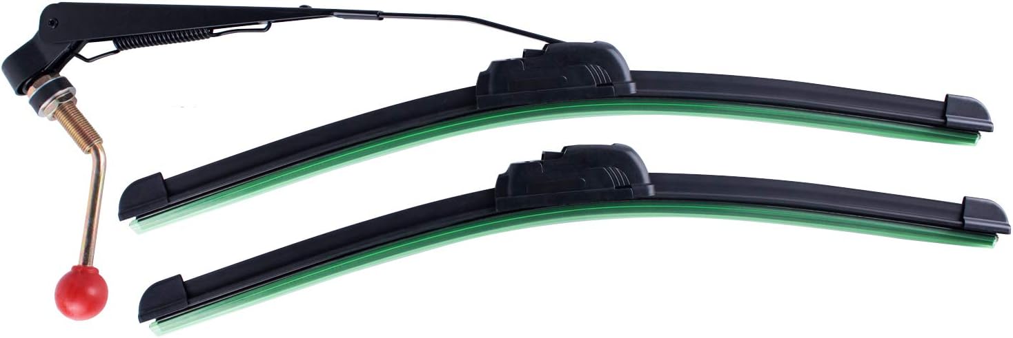 Xislet 2 Pack UTV Windshield Wiper Kit Hand Operated UTV Wiper Kit Compatible with Polaris Ranger RZR Can Am Kawasaki Honda Pioneer Golf Cart Windshield Washer Wiper - Instruction Included