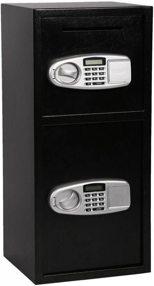 Double Door Cash Office Security Lock Digital Safe Depository Drop Box