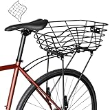 GORIX(ゴリックス) バスケット 自転車 カゴ ロードバイク ネット付属 大型 アルミ 軽量 着脱式 クロスバイク MTB 自転車用 (GRB-929(リア))