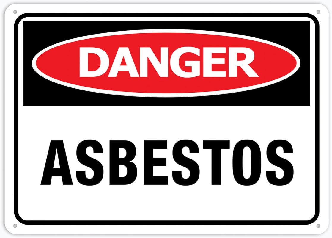 Danger Asbestos Aluminum Metal Sign 8"x12" Rust-Free For Outdoor/Home/Business/Yard Use