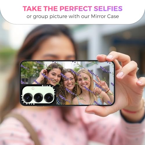 Coque miroir Samsung S25 Plus fleur lavande pour maquillage