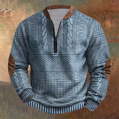 Quarter Zip Sweatshirts for Men Oversized Vintage Graphic Pullover Tops Casual Fall Outfits Loose Fit Streetwear2