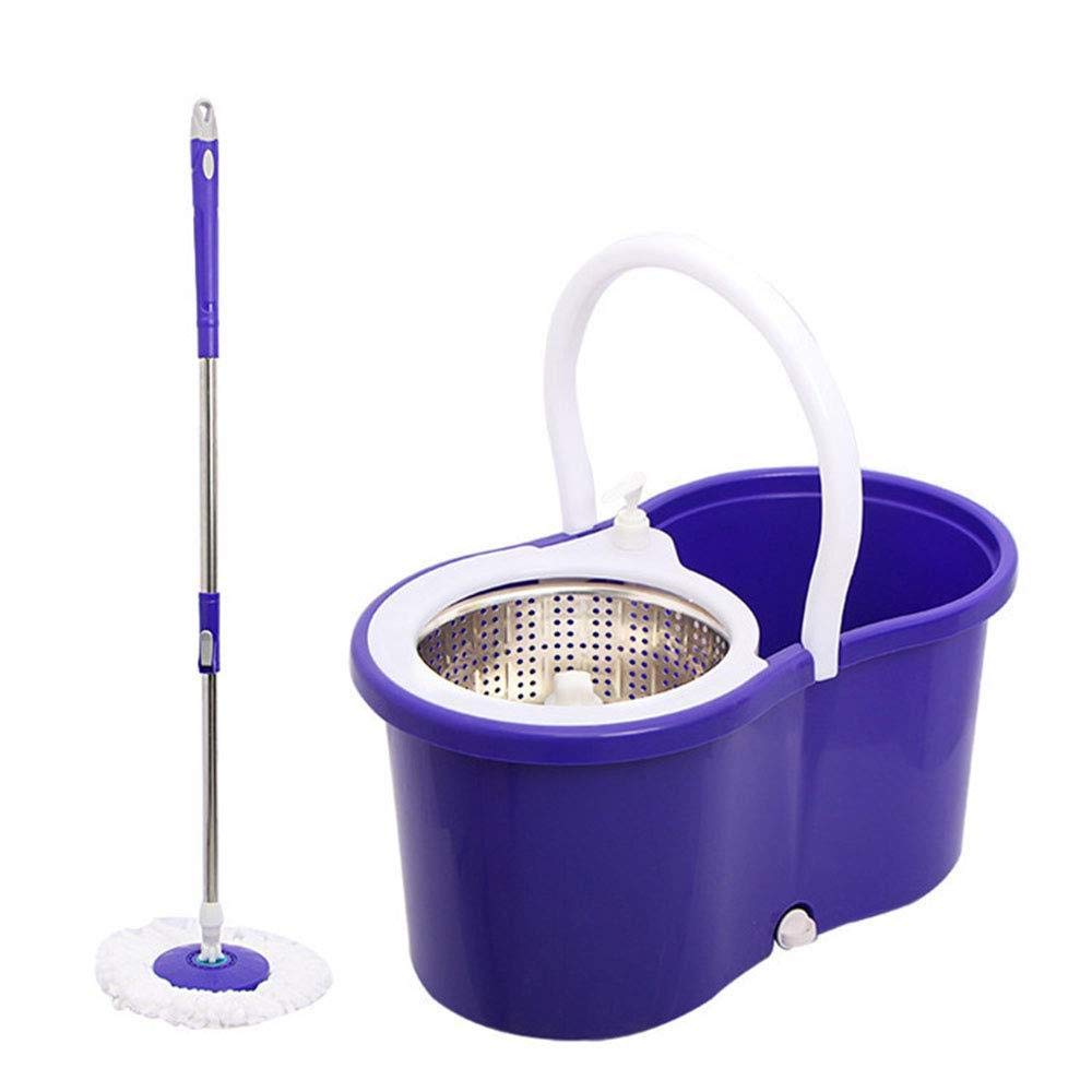 HYZXK Mop Girante della Benna A Mano Set Microfibra Mop Mop Rotante di Ricambio per Il Piano di Pulizia,Viola