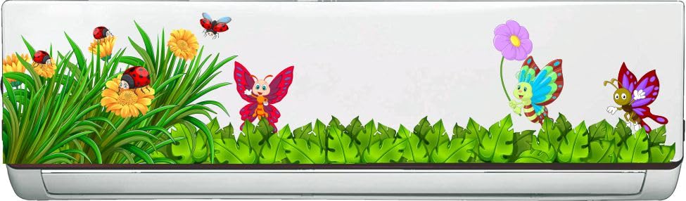 Rangeele 'Nature Flower and 3 D butterfiy'' AC Sticker (96.5 cm x 30.1 cmx 24 cm)