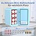YASHE Mini-Kühlschrank, 6 Liter/8 Dosen, 220–240 V AC/DC, tragbarer thermoelektrischer Kühler, Kühlschränke für Schlafzimmer, Hautpflege, Getränke, Büro, Wohnheim und Auto, blau