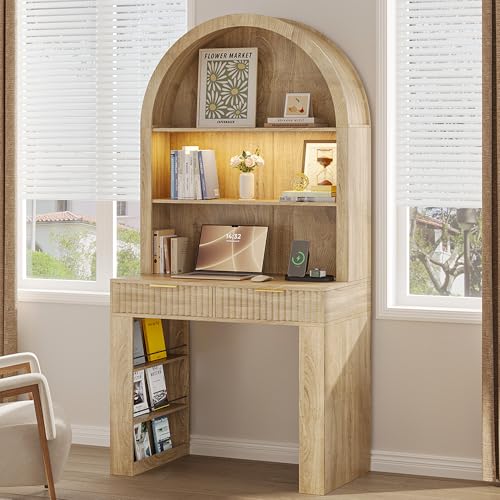 ZKIODV Arched Desk with Hutch