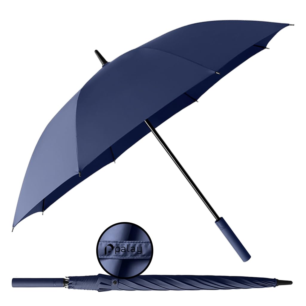 Big Umbrella for Men, Oxford Umbrella with Straight Shank, Unisex Windproof Rain Sun Protection, Large Canopy Reinforced 8 Fiber Ribs Auto One-Touch Open for Commute & Outdoor-image-29