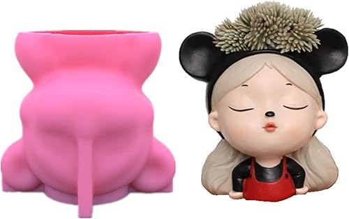 Miniatura 3 de appuivbt Molde de silicona para macetas de flores, molde de jarrón para macetas, molde de portavelas para resina, hormigón, yeso, molde de arcilla