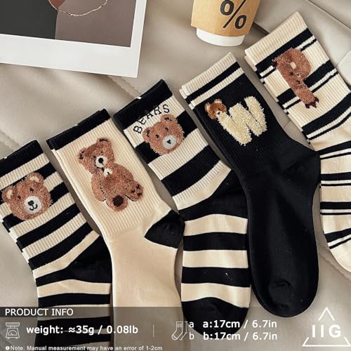 Image of IIG 5 Pairs Womens Novelty Cute Crew Socks Colorful Funny Ankle Socks Gifts for Womens Socks