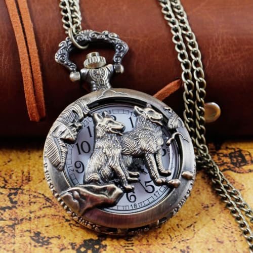 Relógio de Bolso Retrô Lobos - Werewolf - Santo Stilo