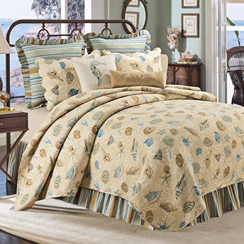 C&F Home Madeira King Cotton Lightweight Machine Washable Reversible Quilt King Quilt Yellow