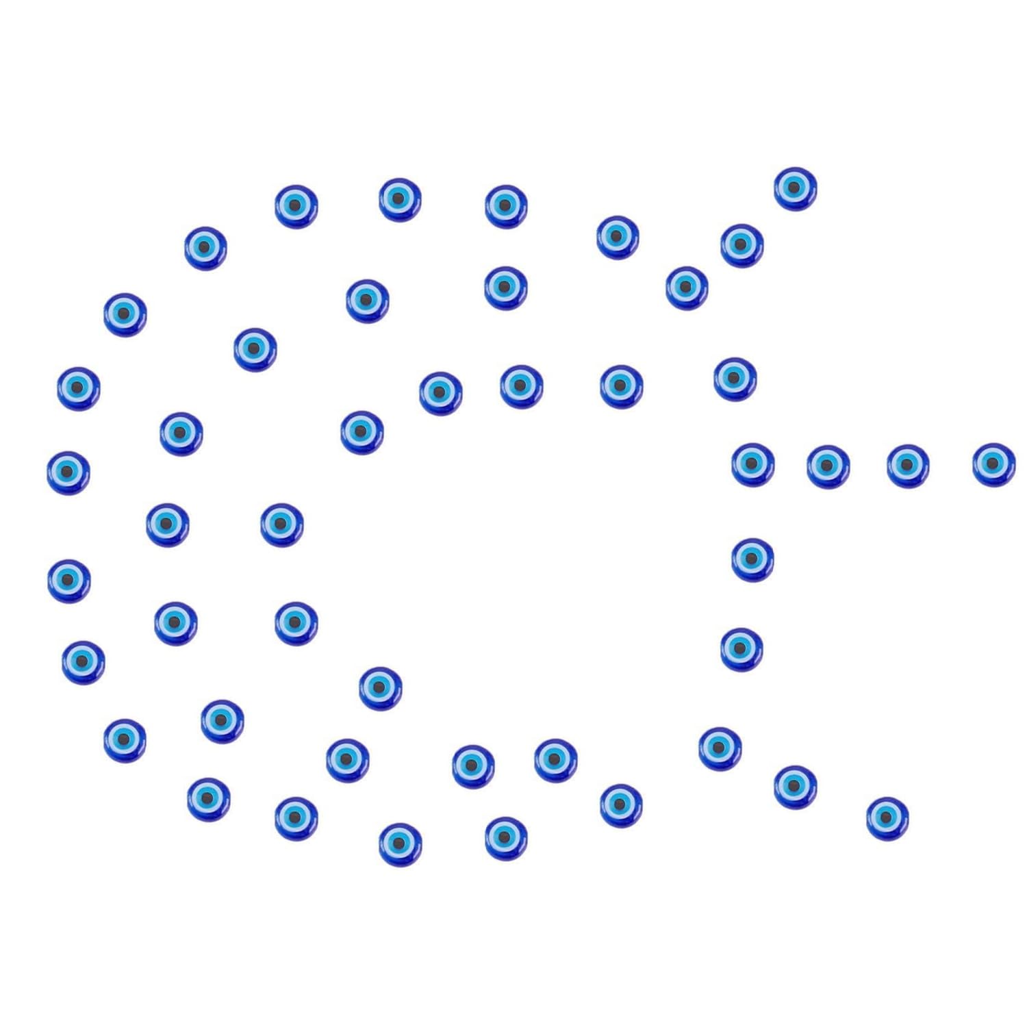 Böser Blick,100 Stück Evil Eye Beads,6X8 mm,Runde Perle Charms Anhänger Augapfel Perlen für DIY Handwerk