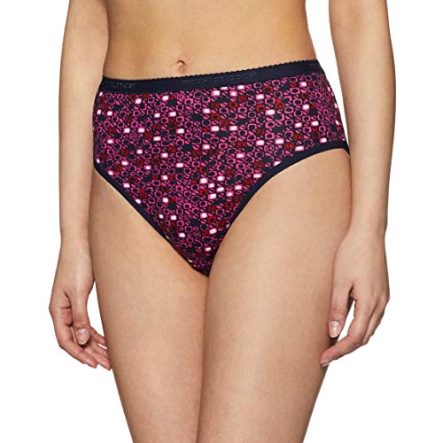 Image of Rupa Softline Women's High Rise,All-Day Fresh Cotton Hipster Panties,Outer Elastic Waistband, Regular Fit,Full Coverage,Assorted Print, Pack of 4