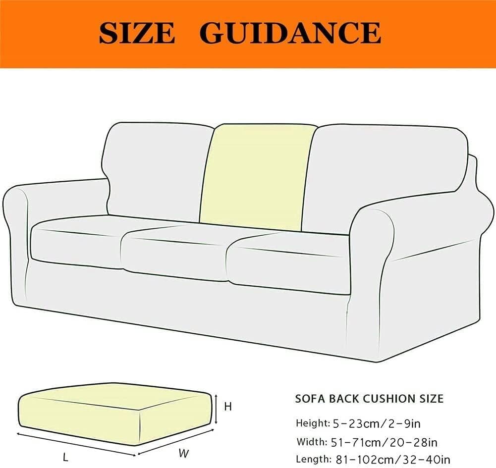 Stretch Sofa Back T-Cushion Slipcover Soft Polar Fleece Sofa Backrest Covers Non-Slip Couch Back Cushion Covers for Living Room (Color : Dark Grey, Size : Left+Middle+Right)
