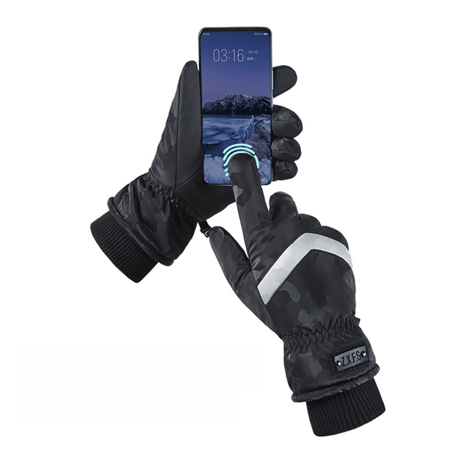 Moufles Femme Hiver Extérieur Imperméable Coupe-vent Batterie De Ski Chauffant - Chine Gants C Moufles Homme