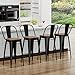 Yongqiang Barstools Set of 4 Counter Height Bar Stools for Kitchen Island Farmhouse Metal High Back Bar Chairs Wooden Seat 24