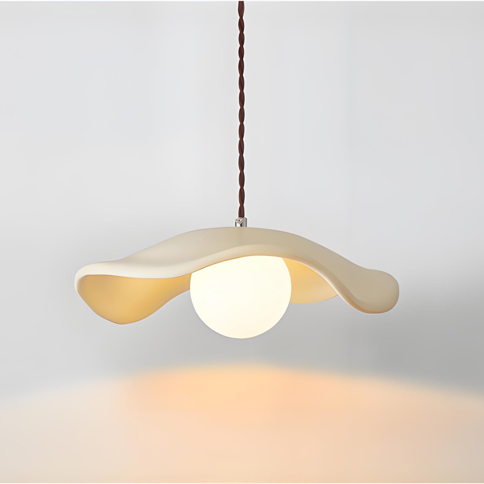 WLBHWL Wabi Sabi Pendant Lights,13.8in Modern Waves Pendant Light Resin Hanging Ceiling Lighting Fixture Modern Japandi Chandelier for Kitchen Island Dining Room Bedroom Hallway Restaurant Foyer
