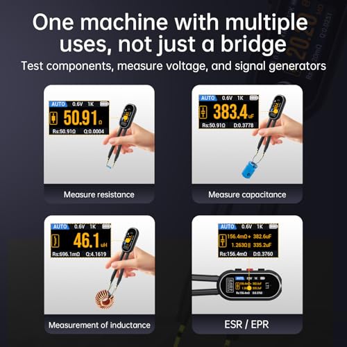 Image of LT1 Mini LCR Meter Tweezer,10KHz Smart SMD Tester,Multimeter, ESR Meter, Tester for Resistor Capacitor Inductance Voltage Frequency Diode,400mAH Battery,Automatic Component Recognition