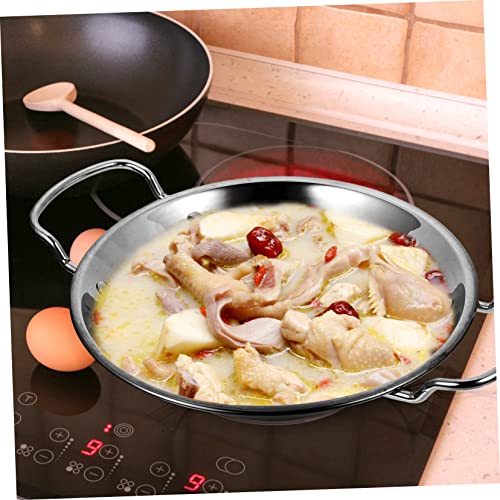 Wok de acero inoxidable con doble asa, horno redondo miniatura 7