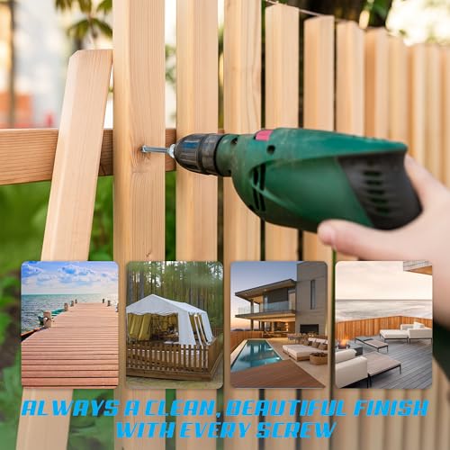 Image of #8 x 1 5 /8 Inch Stainless Steel Wood Screws | 304 Grade (1000 Pack) | Flat Head T20 Star Torx Drive | Stainless Steel Screws by Eagle Claw Fasteners | Corrosion & Rust Resistant (Includes Driver Bit)