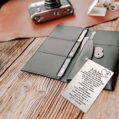 WINOESHE To My Best Friend Gift, To My Bestie Engraved Wallet Insert Card, Friendship Gift for Women Girl Appreciation Gift Birthday Wedding Christma Gift2