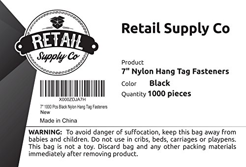 Hang Tag Fasteners Black Nylon Strings 7" long  1000 Pieces - Thumbnail 2